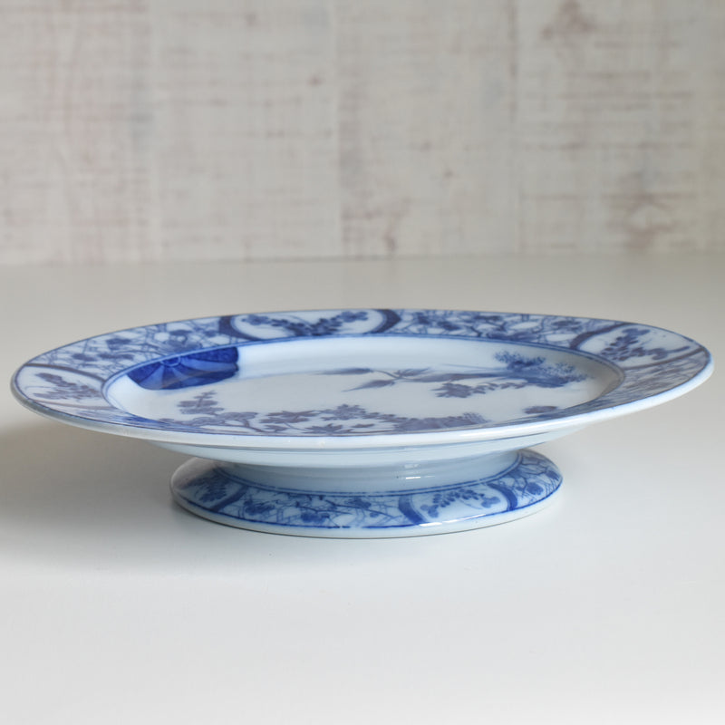 Antique pedestal plate, Creil-Montereau, Japon B