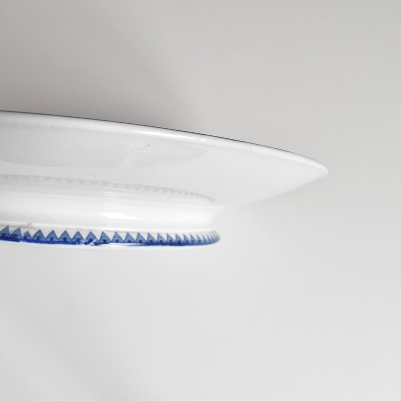 Antique pedestal plate, Émile Bourgeois "Bleuet" (cornflower)