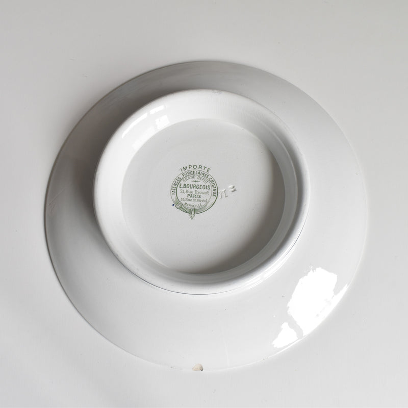 Antique pedestal plate, Émile Bourgeois "Bleuet" (cornflower)