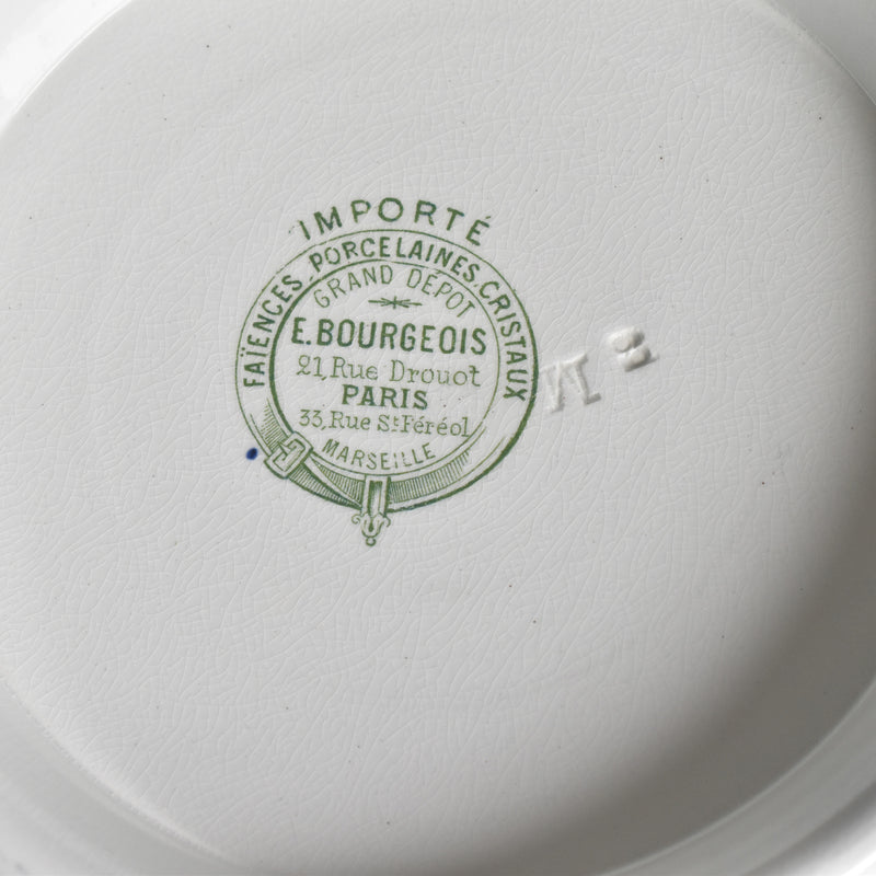 Antique pedestal plate, Émile Bourgeois "Bleuet" (cornflower)