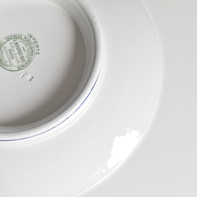 Antique pedestal plate, Émile Bourgeois "Bleuet" (cornflower)