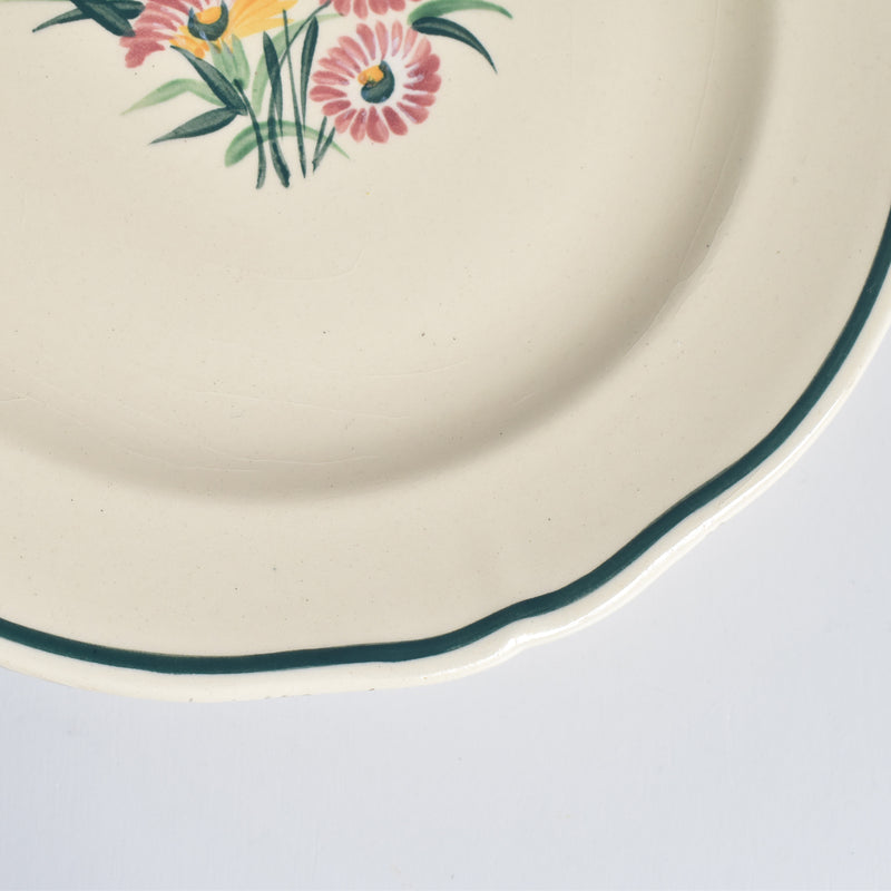 Vintage Gien Butterfly Pedestal Plate