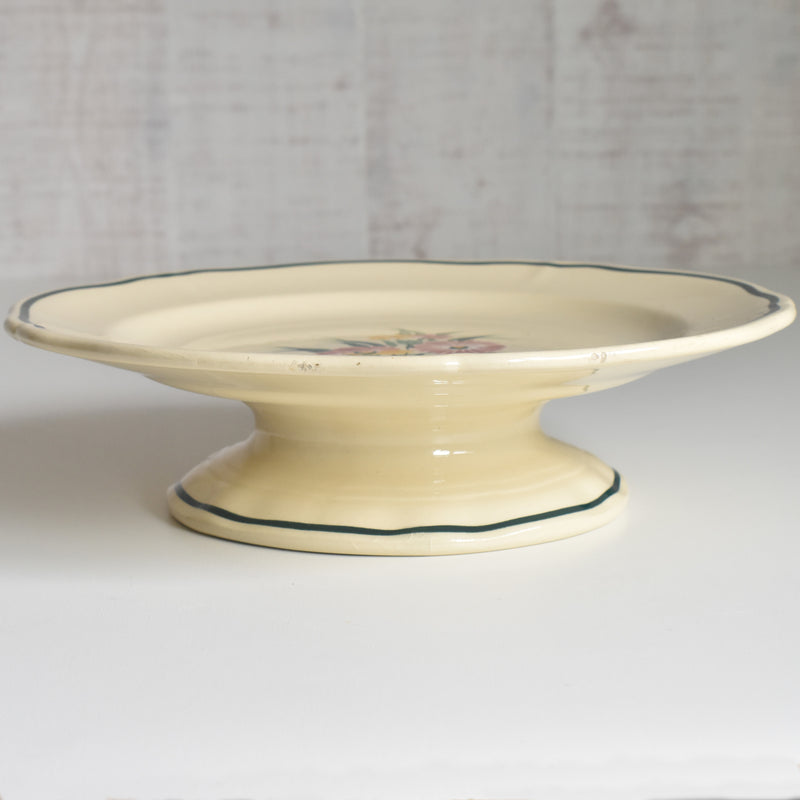 Vintage Gien Butterfly Pedestal Plate