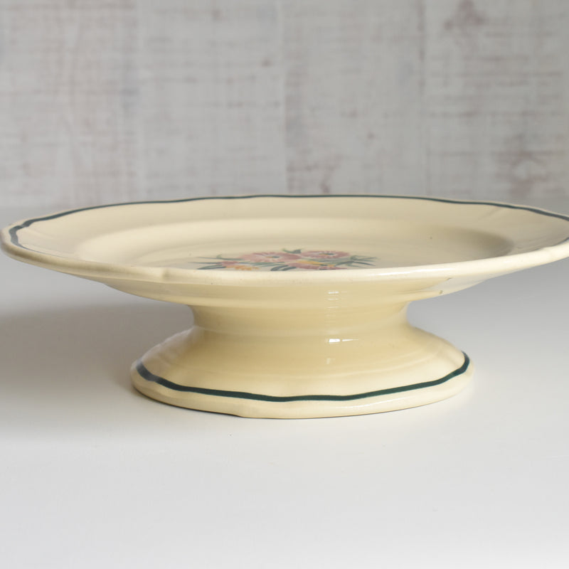 Vintage Gien Butterfly Pedestal Plate