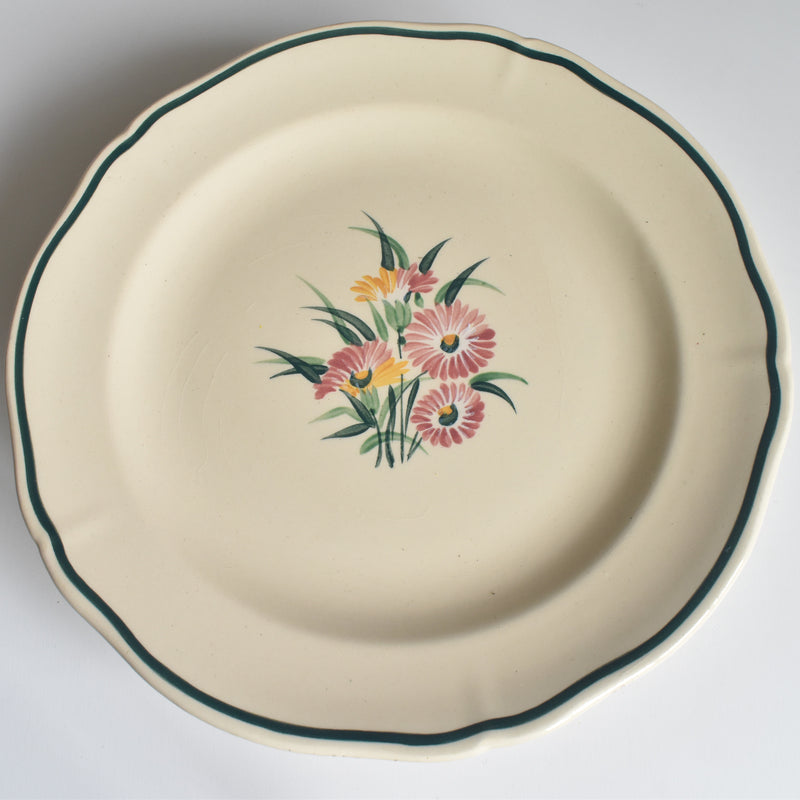 Vintage Gien Butterfly Pedestal Plate