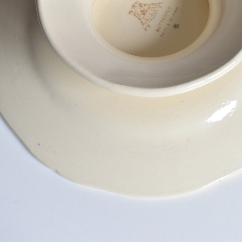 Vintage Gien Butterfly Pedestal Plate