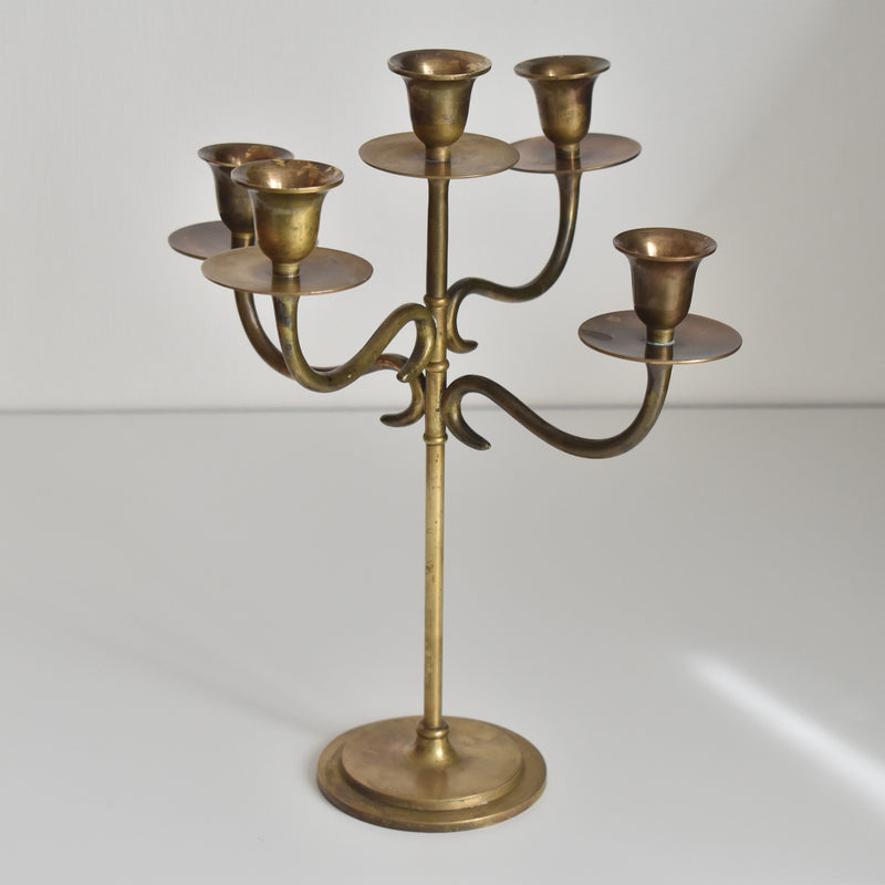 Vintage Brass 5-Arm Candelabra