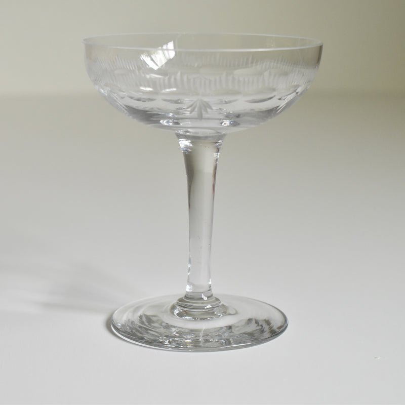 Antique Crystal Champagne Coupe, Portieux Turin