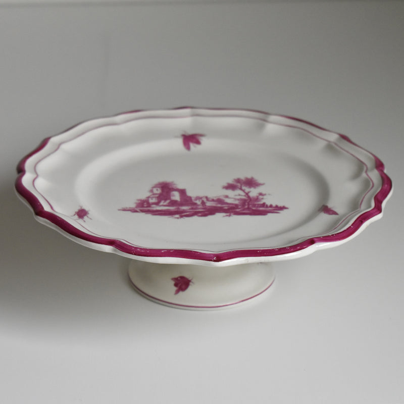 Vintage Pedestal Plate - Gien Paysage