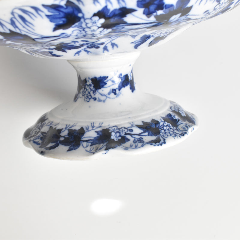 Antique Compote Dish Creil-Montereau Flora / Hawthorn