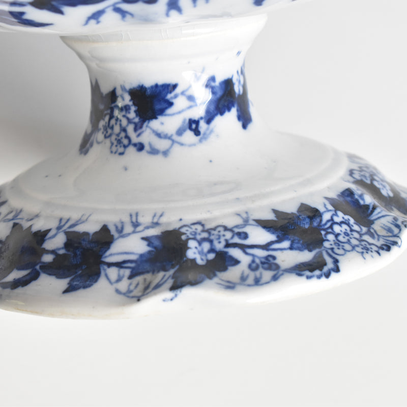 Antique Compote Dish Creil-Montereau Flora / Hawthorn