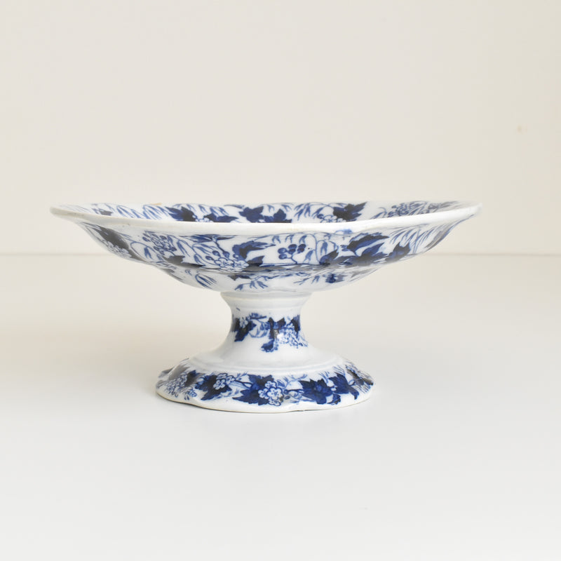 Antique Compote Dish Creil-Montereau Flora / Hawthorn