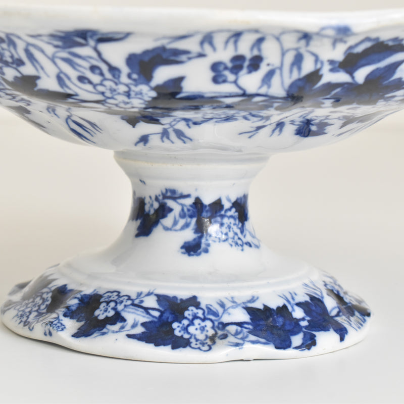 Antique Compote Dish Creil-Montereau Flora / Hawthorn