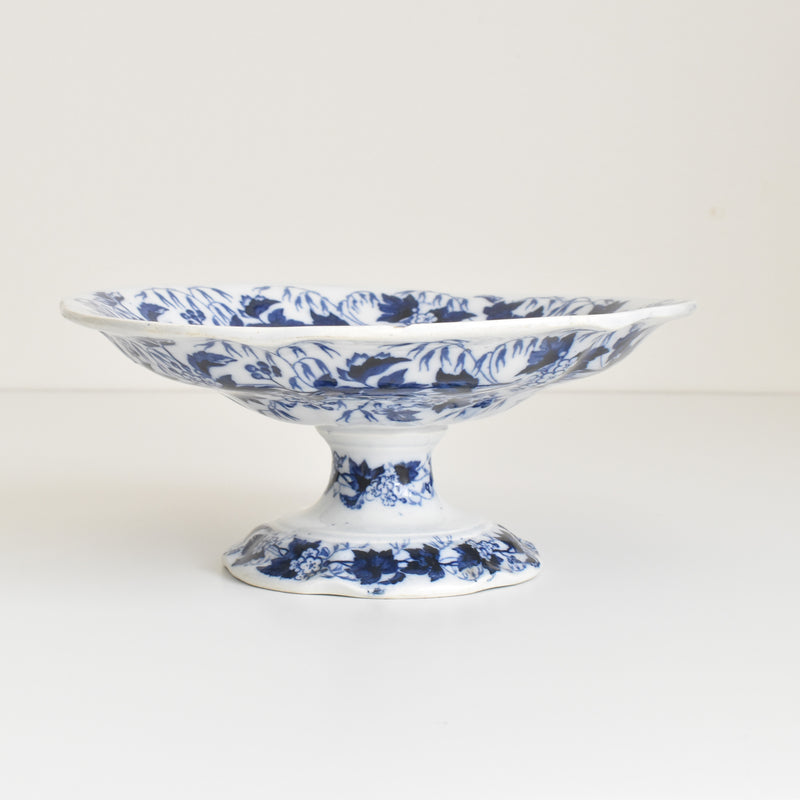 Antique Compote Dish Creil-Montereau Flora / Hawthorn