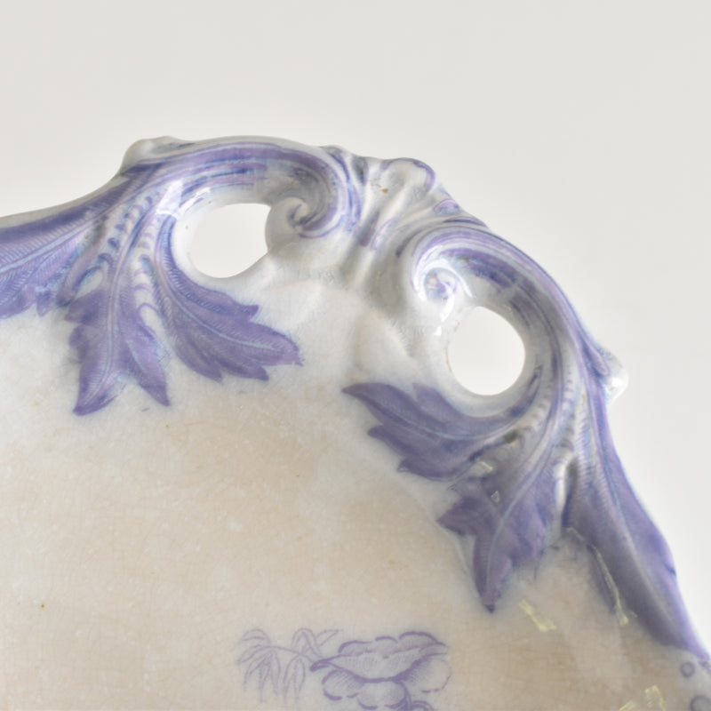 Antique Compotier U&C Sarreguemines Flora (Purple)