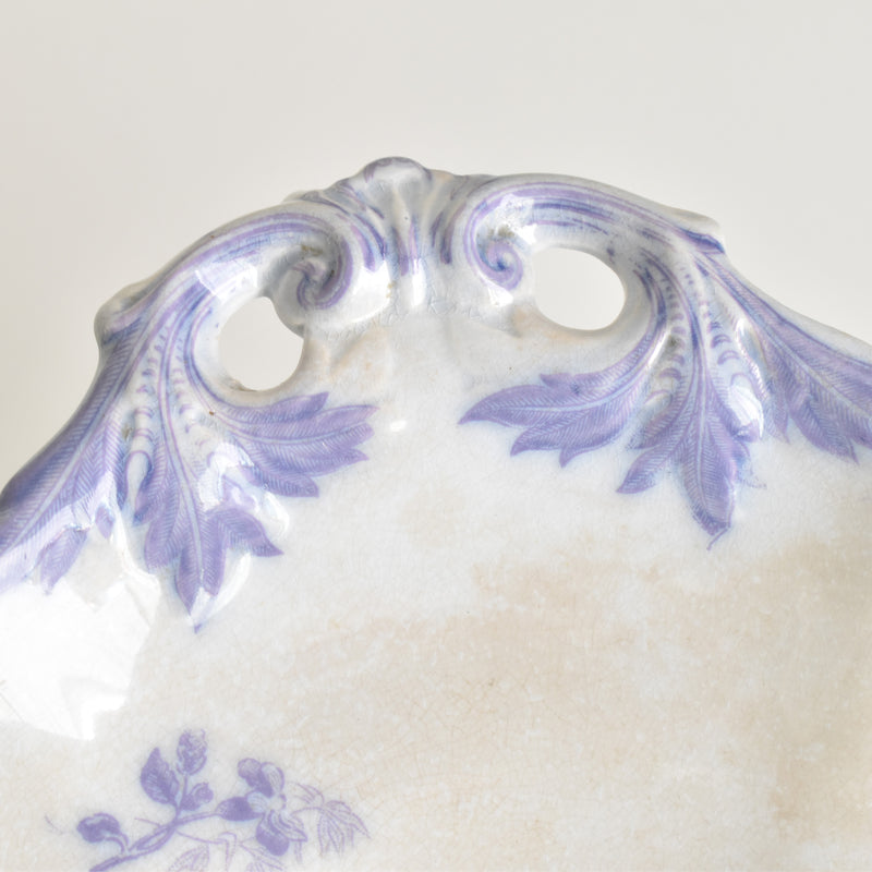 Antique Compotier U&C Sarreguemines Flora (Purple)
