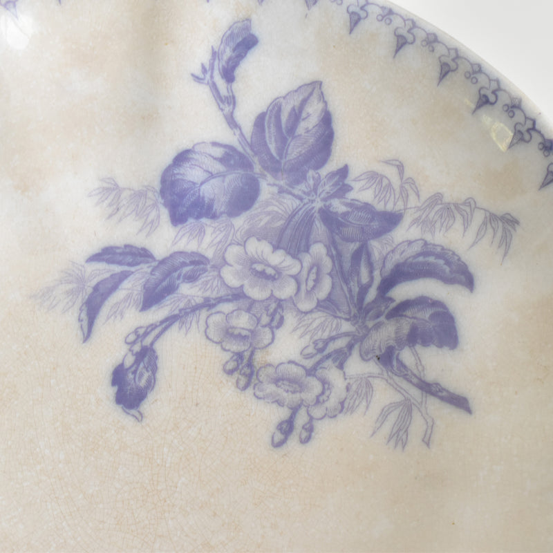 Antique Compotier U&C Sarreguemines Flora (Purple)