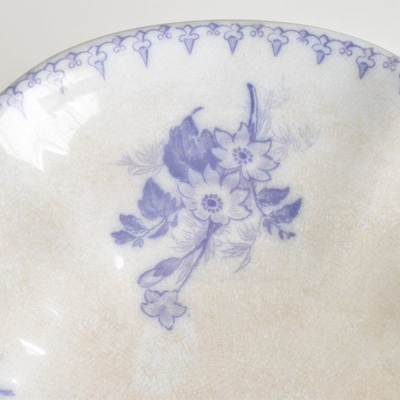 Antique Compotier U&C Sarreguemines Flora (Purple)