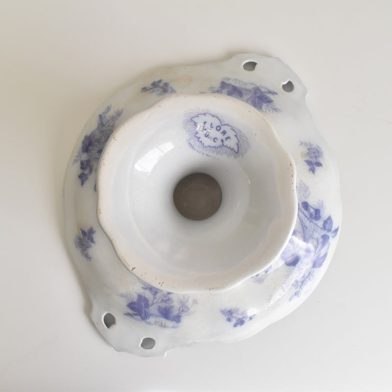 Antique Compotier U&C Sarreguemines Flora (Purple)