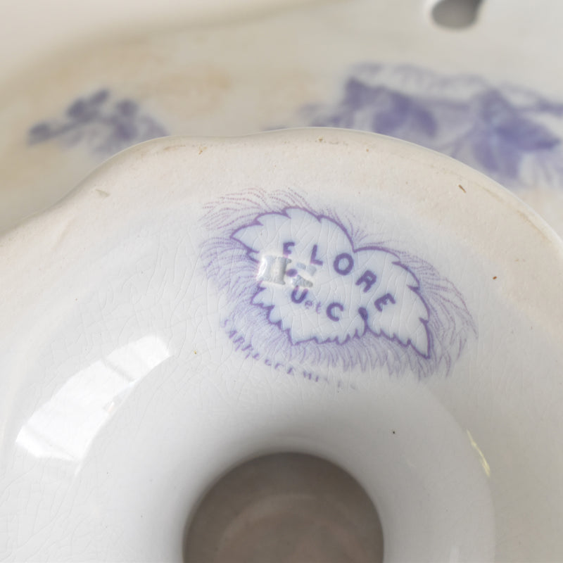 Antique Compotier U&C Sarreguemines Flora (Purple)