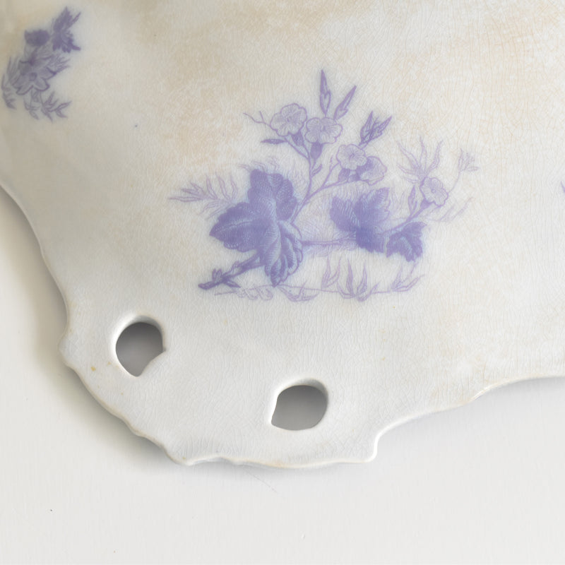 Antique Compotier U&C Sarreguemines Flora (Purple)