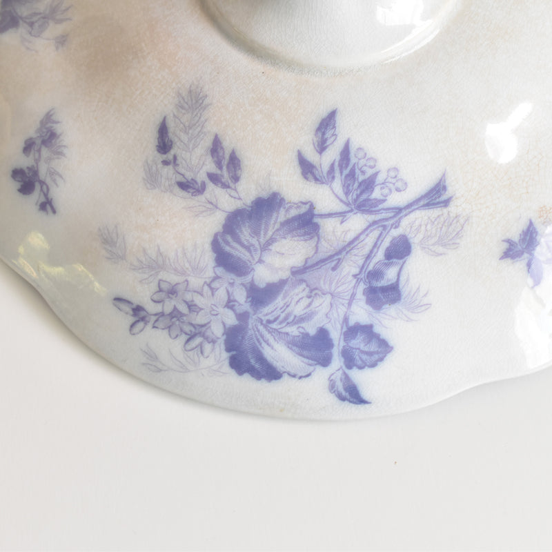 Antique Compotier U&C Sarreguemines Flora (Purple)