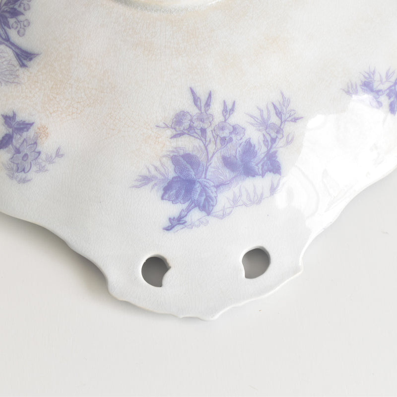 Antique Compotier U&C Sarreguemines Flora (Purple)