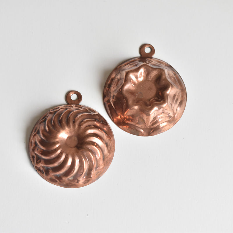 Vintage Mini Copper Molds, Set of 2