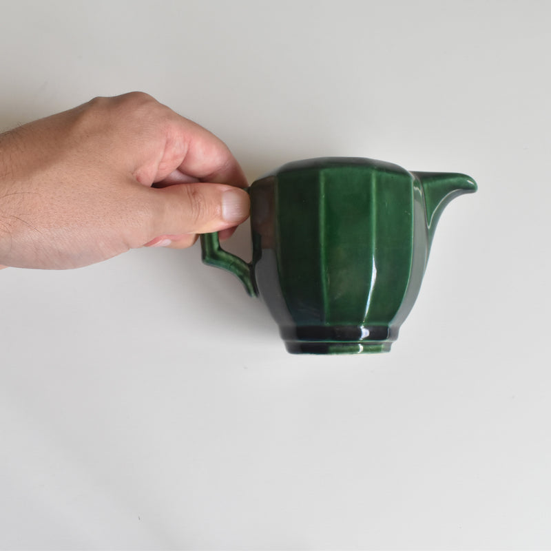 Antique Creamer KG Luneville Green