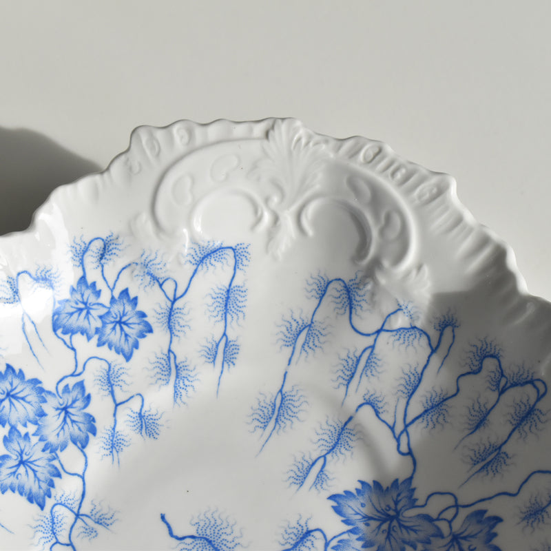 Antique compote dish LM&Cie Creil-Montereau Flora Lichen