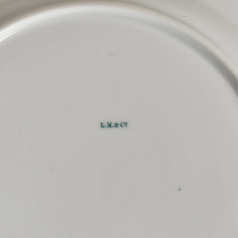 Antique Plate, LM&Cie Creil-Montereau, Flora Lichen (B)