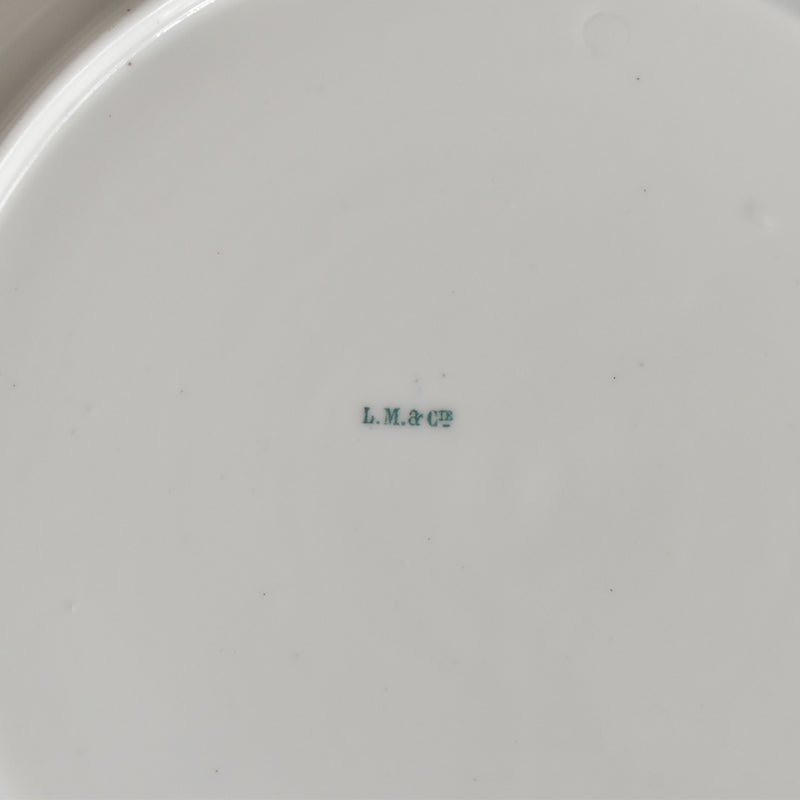 Antique Plate LM&Cie Creil-Montereau Flora Lichen C