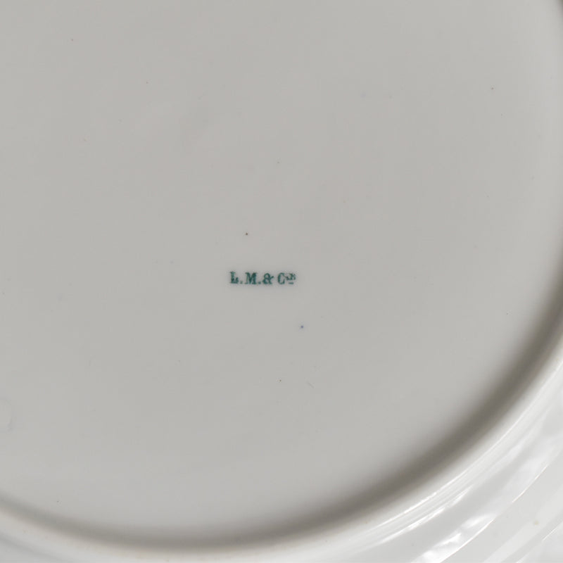 Antique Plate LM&Cie Creil et Montereau Flora Lichen D