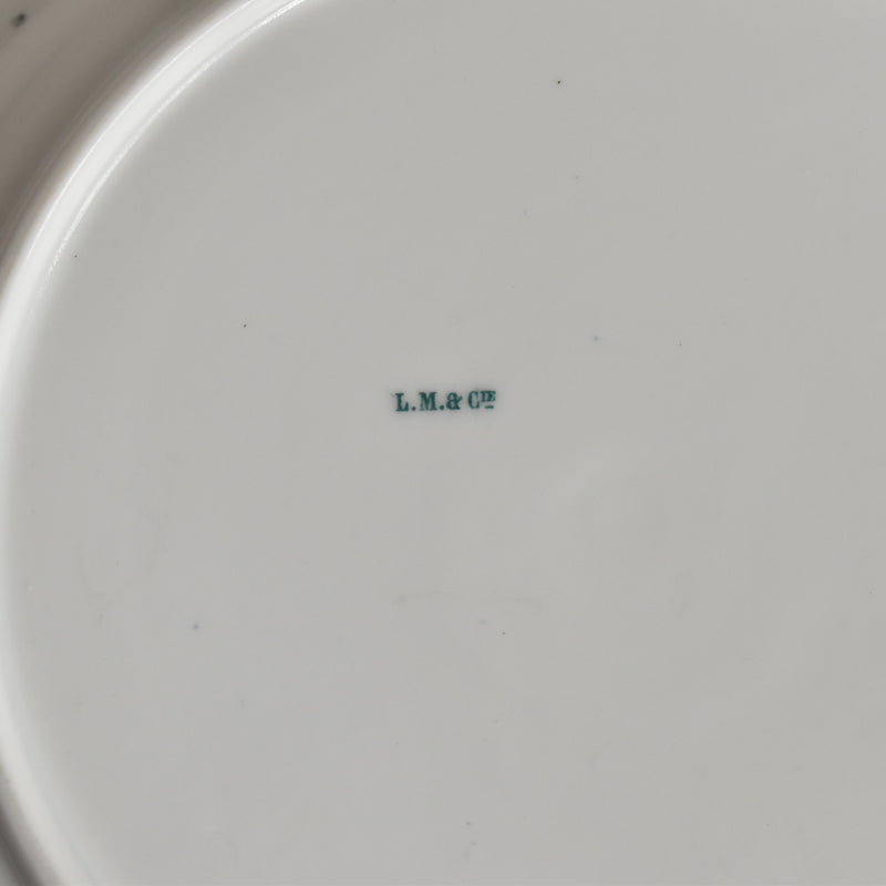 Antique Plate: LM&Cie Creil-Montereau Flora Lichen F