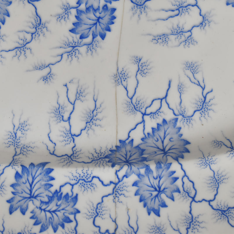 Antique Rectangular Platter, LM&Cie Creil et Montereau Flora Lichen