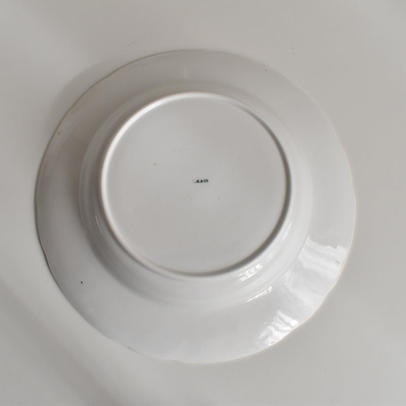 Antique Deep Plate LM&Cie Creil-Montereau Flora Lichen A
