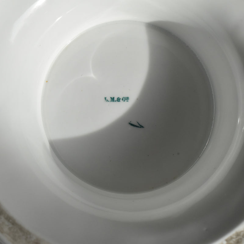 Antique soup tureen, LM&Cie Creil Montereau, Flora Lichen