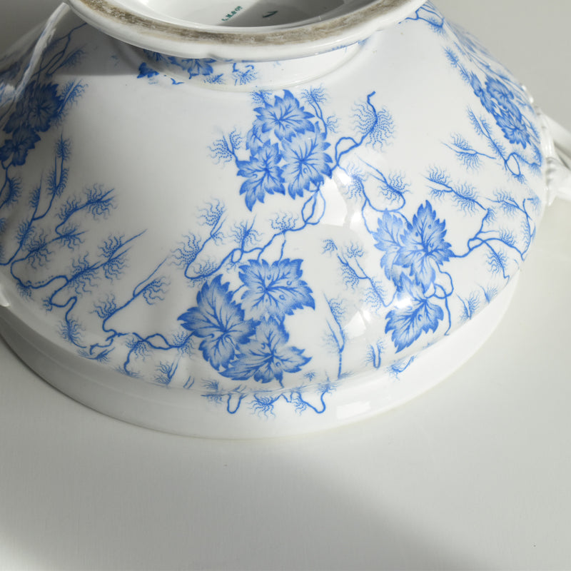 Antique soup tureen, LM&Cie Creil Montereau, Flora Lichen