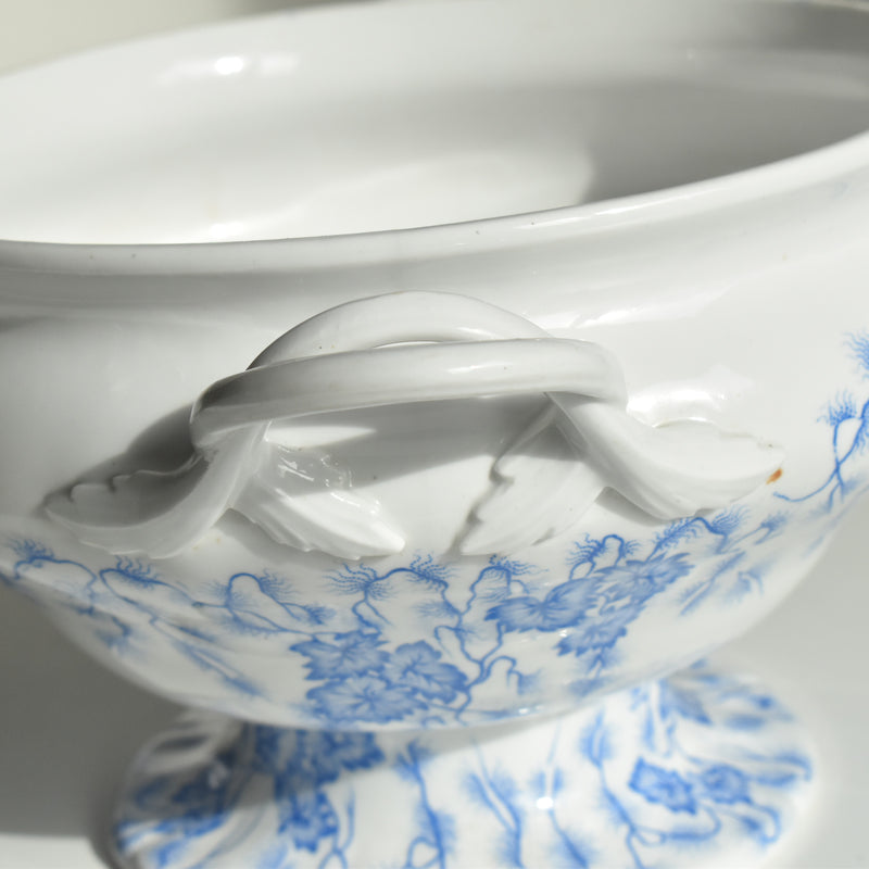Antique soup tureen, LM&Cie Creil Montereau, Flora Lichen