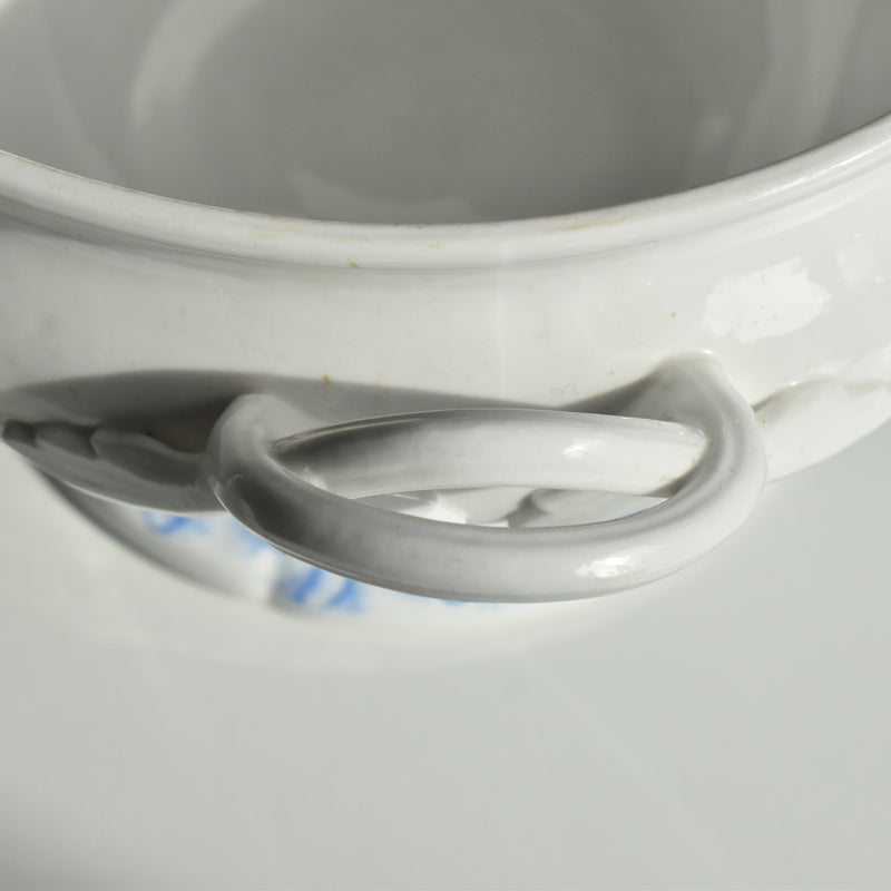 Antique soup tureen, LM&Cie Creil Montereau, Flora Lichen