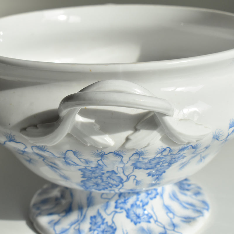 Antique soup tureen, LM&Cie Creil Montereau, Flora Lichen