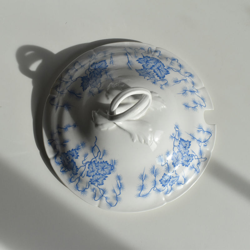 Antique soup tureen, LM&Cie Creil Montereau, Flora Lichen