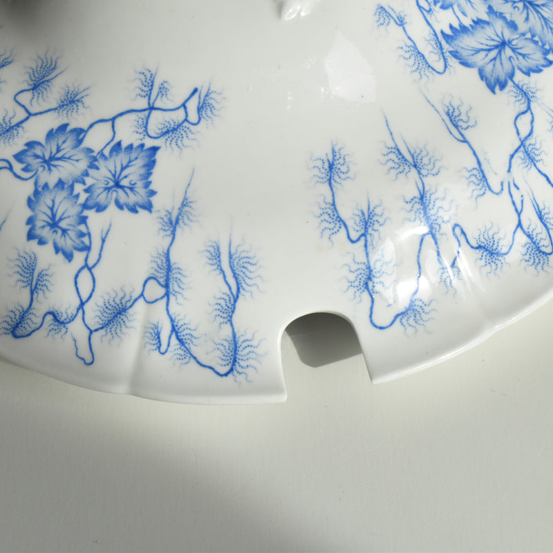 Antique soup tureen, LM&Cie Creil Montereau, Flora Lichen