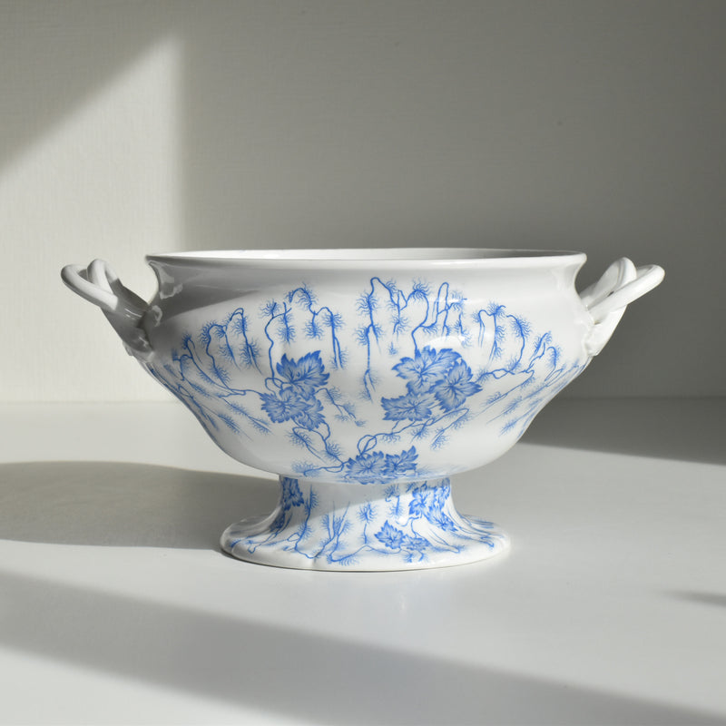 Antique soup tureen, LM&Cie Creil Montereau, Flora Lichen