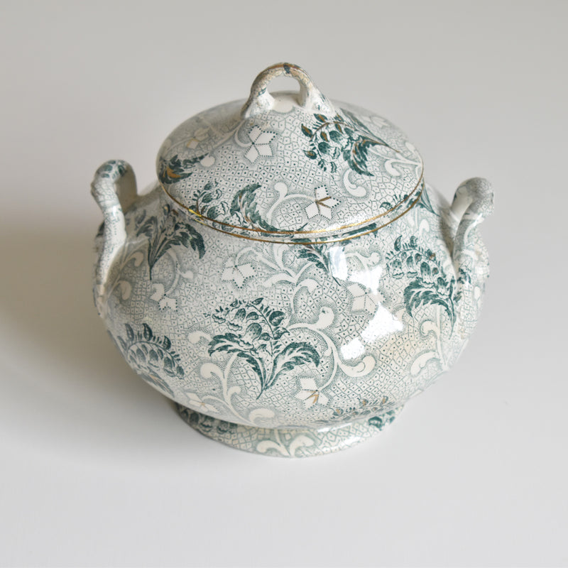 Antique Sugar Pot, Creil et Montereau, Muguet (Lily of the Valley)
