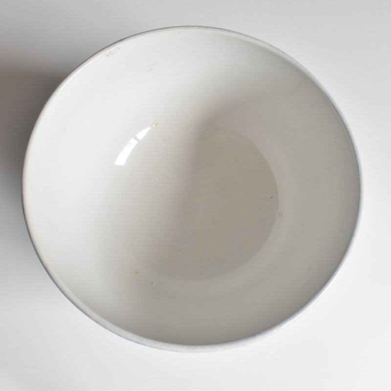 Antique Creil et Montereau Bowl, Blue & Orange