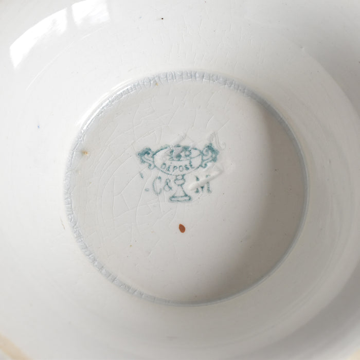 アンティークボウル クレイユモントロー ブルー＆オレンジ