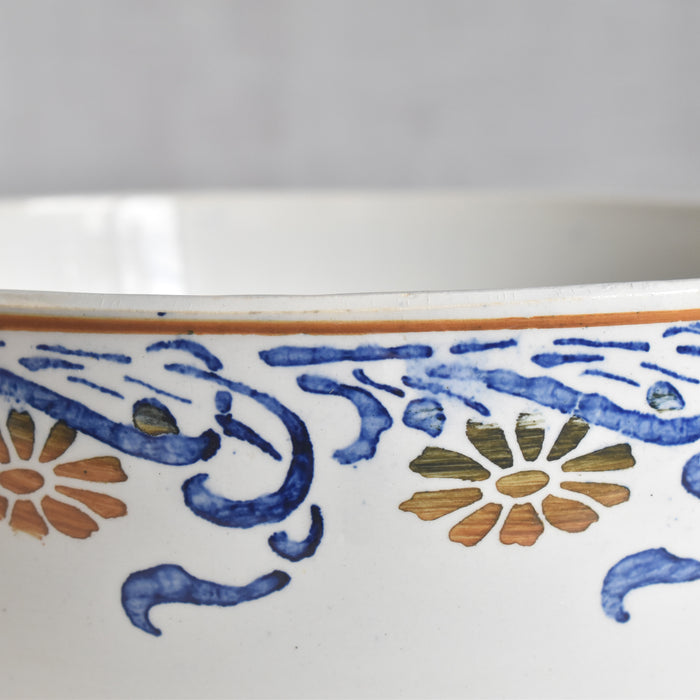 アンティークボウル クレイユモントロー ブルー＆オレンジ