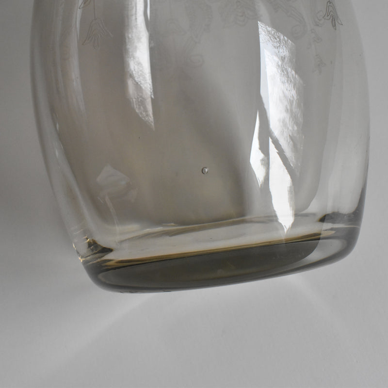 Antique Carafe, Engraved Flower
