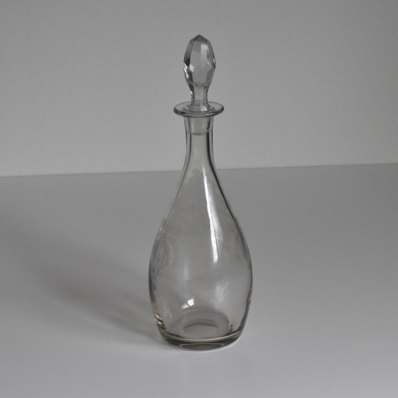 Antique Carafe, Engraved Flower